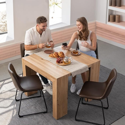 Transformer Table - Solid Wood Extendable Dining Table, Seats 2-12, Expandable Dining Room Table, Space-Saving Furniture, Expandable Dining Furniture, Natural (Table Only)