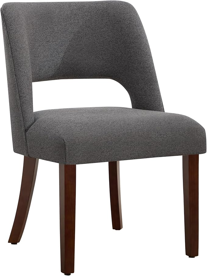 Dining Chair Set of 1,Modern Dining Room Chairs with Thick Cushions,Upholstered Linen Fabric Kitchen Chairs for Kitchen Dining Room Darkgrey