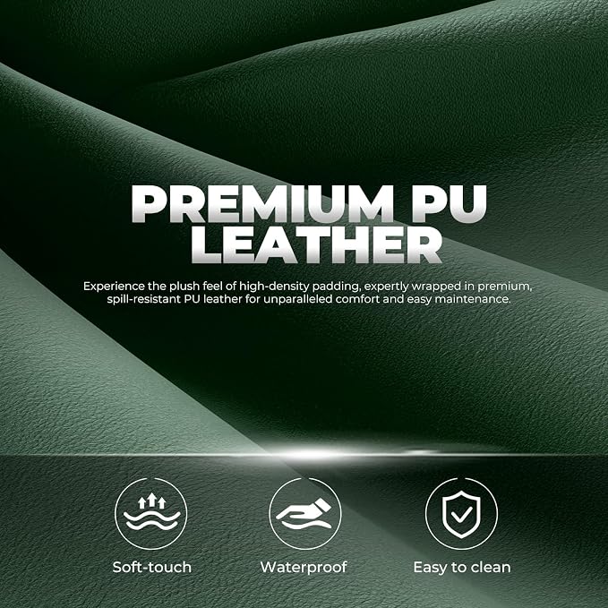 GTPLAYER Gaming Chair with Pocket Spring Cushion, Big and Tall Gamings Chairs 350LBS High Back Computer Chair with Footrest for Adults Lumbar Support Swivel Game Chair for Office, Leather Green