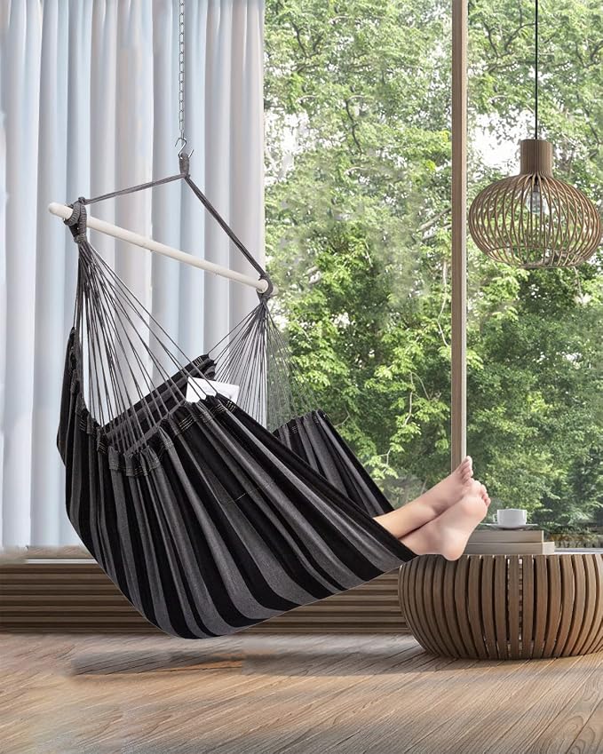 ADVOKAIR Hammock Chair Large 70.9"x47.2", 32% Bigger XXL Hanging Swing Chair with 500lbs Capacity, Heavy Duty Steel Spreader Bar, Extra Roomy Comfort for Adult Indoor Outdoor Bedroom Patio