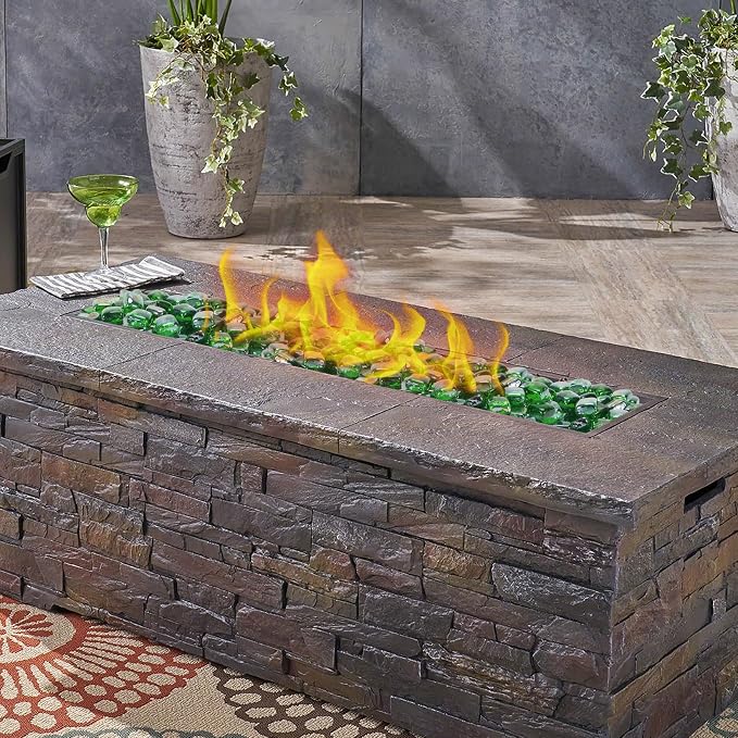 Fire Pit Glass Rocks Square, Fire Glass Cubes, Tempered Firepit Stones for Fireplace, Firepit Table Indoor or Outdoor, Replacing Traditional Burning Wood 10 pounds, Green Reflective