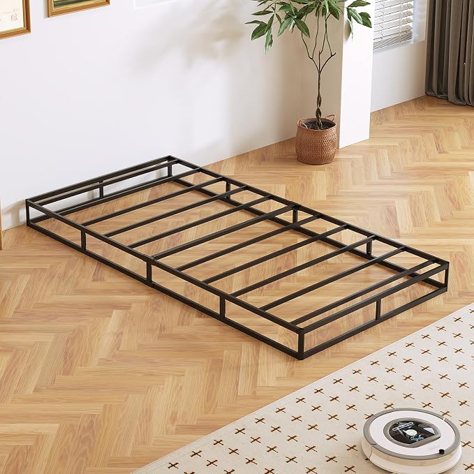 Box Spring, Metal Frame Mattress Foundation with Fabric Cover, Easy Assembly, Noise-Free (5 Inch, Twin)