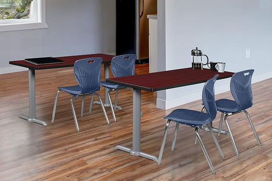 Romig Pillar 72" x 24" Training Table- Mahogany/Grey Base