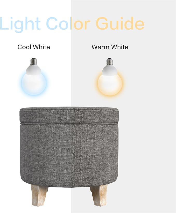 HomePop 19" Round Storage Ottoman - Gray Woven