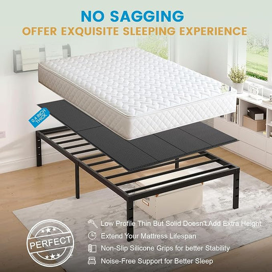 Bunkie Board King (76x80) 10mm H-Strength Rib Bed Boards for Under Mattress, Anti-Sag & Noise-Free Design, Heavy Duty Low Profile Anti-Slip Mattress Foundation for Platform Beds & Sofa Beds