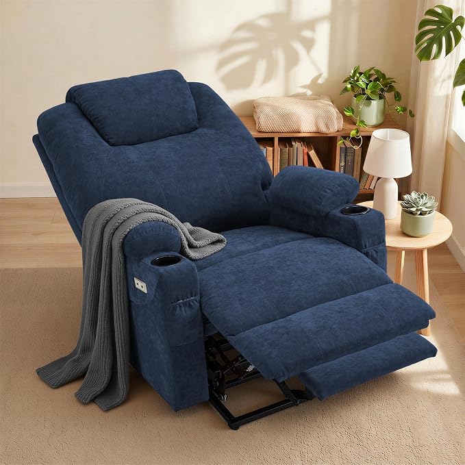 MCombo Power Lift Recliner Chair for Elderly R7510(Admiral, Large-Wide) | Oversized for Big and Tall, Heat and Massage, USB& Type C Charging Port, FSC Certified