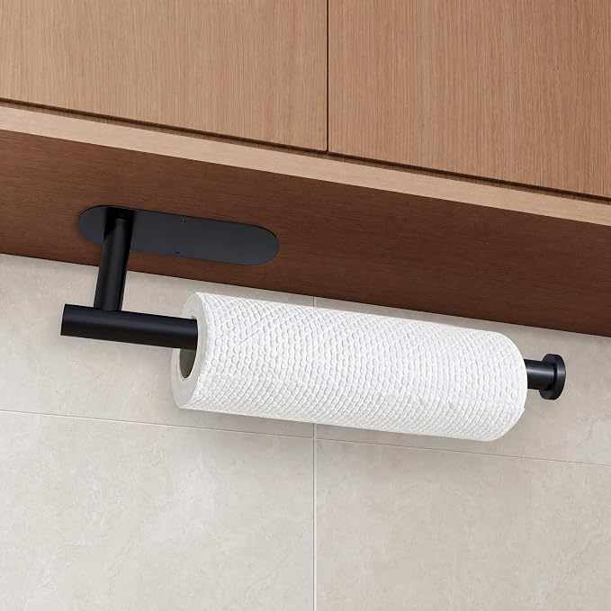DEKAVA Paper Towel Holder Under Cabinet Wall Mount for Kitchen Paper Towel, Self-Adhesive Paper Towel Bar, Paper Towel Rack, Stainless Steel 13 inch