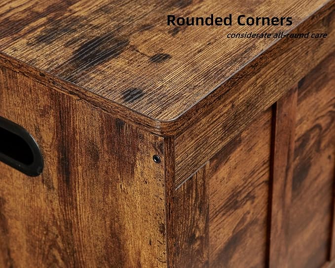 VANKILEY 51.2"Storage chest extra large,storage bench with 2 safety hinges,Shoe Bench,51.2*15.7*19.1inches,wooden trunk for bedroom,livingroom,entryway,Supports 220 lb,Easy Assembly(Rustic brown)