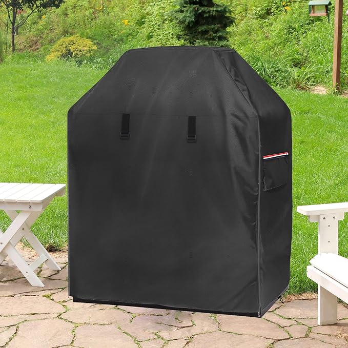 Outdoor Fireplace Cover,Heavy Duty 600D Waterproof Cover for 42inch Tall Patio Wood Burning Fireplaces,42" L x 24" W x 48" H, Black