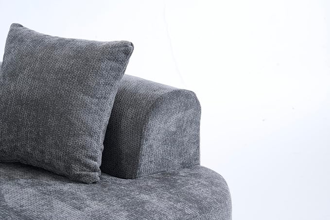 67" Cloud Curved Loveseat Sofa, Deep Seat Boneless Love Seat Couches with 3 Throw Pillows, Modern Chenille 2 Seater Compressed Floor Loveseat Sofa for Living Room Small Spaces, No Assembly | Breathable material