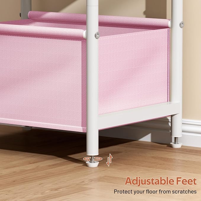 MISSLO Toddler Nightstand with Storage Basket Kids Nightstand with Large Tabletop Nursery Side Table for Living Room Easy Assembly Small End Tables for Small Spaces Toddler Bedroom Decor
