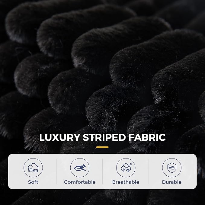 MAXYOYO Convertible Sofa Bed, 2 in 1 Folding Couch Bed for Small Space, Pull Out Loveseat Sofa Couch with Large Back Pillow, Plush Faux Fabric Lounge Couch for Living Room, Apartment, Black