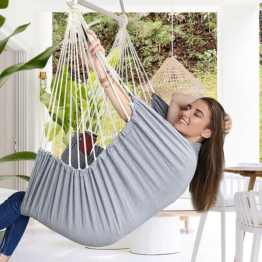 Chihee Hammock Swing Chair - Strong Metal, Collapsible, Portable, Max 500 lbs, Comfortable Seat for Patio & Lawn, Indoor/Outdoor
