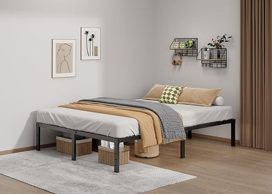 LUMUNANCE Metal Bed Frame King Size - 14 Inch Heavy-Duty King Platform Bed Frame No Box Spring Needed, Easy Assembly, Noise-Free, Sturdy Mattress Foundation, Underbed Storage Space