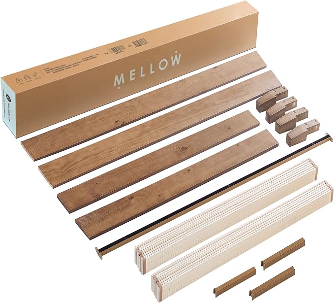 Mellow Naturalista Grand - 12 Inch Solid Wood Platform Bed with Wooden Slats - No Box Spring Needed - Full (Natural Pine)