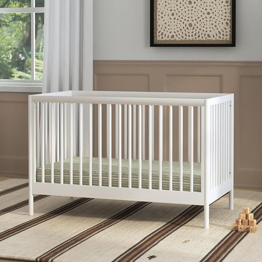 Davinci Birdie 3-in-1 Convertible Crib, GREENGUARD Certified, White | Converts to Toddler Bed & Daybed, 4 Adjustable Mattress Heights - Conversion Kit Sold Separately - Easy to Assemble