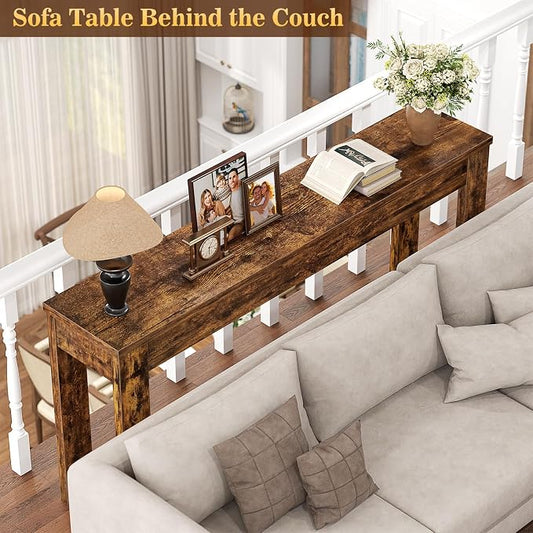 Armocity Console Table, 47" Farmhouse Wood Entryway Table, Sofa Tables Narrow Long Behind Couch, Entry Table for Entrance, Hallway, Living Room, Rustic Brown
