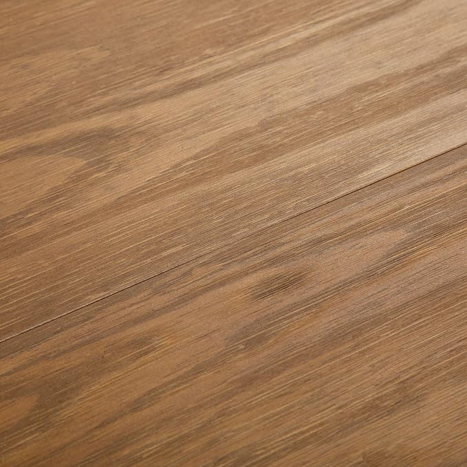 Plank+Beam 48 Inch Farmhouse Dining Table, Rustic Solid Wood Kitchen Table, Dinner Table for Dining Room, Home Office Furniture, Pecan Wirebrush
