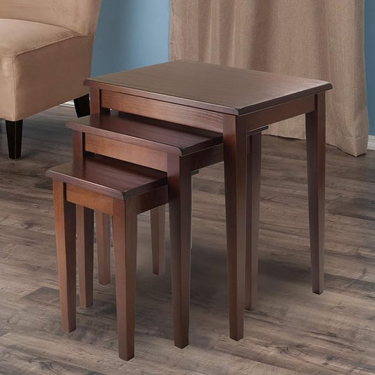 Winsome Regalia Nesting Accent Tables, for Living Room, Walnut, Set of 3