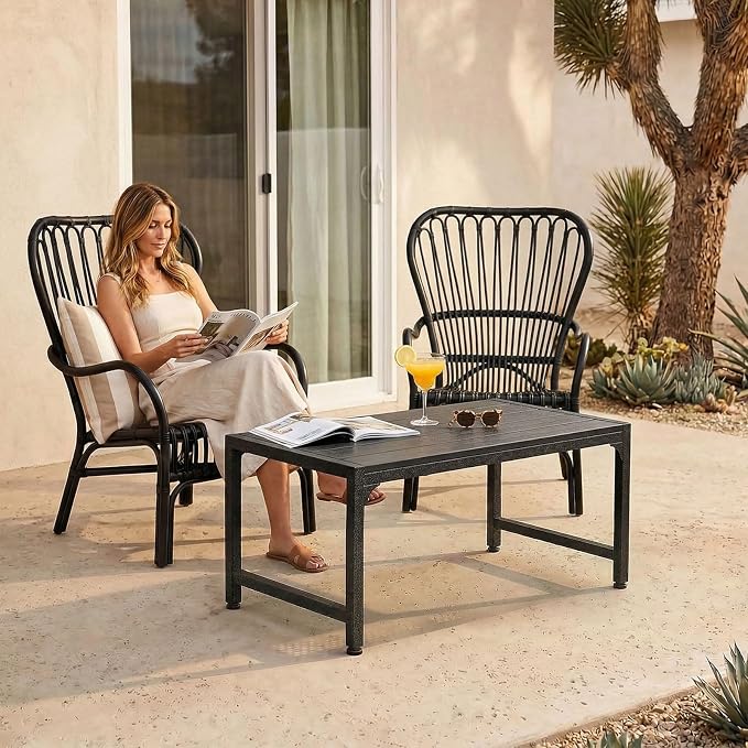 ODK Outdoor Coffee Table, Rectangle, Black