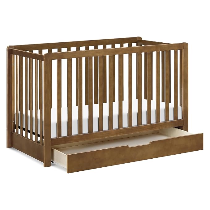 Carter’s by Davinci Colby 4-in-1 Convertible Crib w/Trundle Storage - GREENGUARD Certified, Convertible Baby Crib to Toddler Bed, Daybed, Full-Size Bed - 4 Adjustable Mattress Heights, Walnut