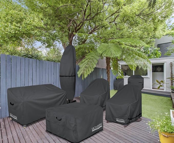 ULTCOVER Patio Fire Pit Table Cover Square 40 inch Outdoor Waterproof Fire Bowl Cover, Black