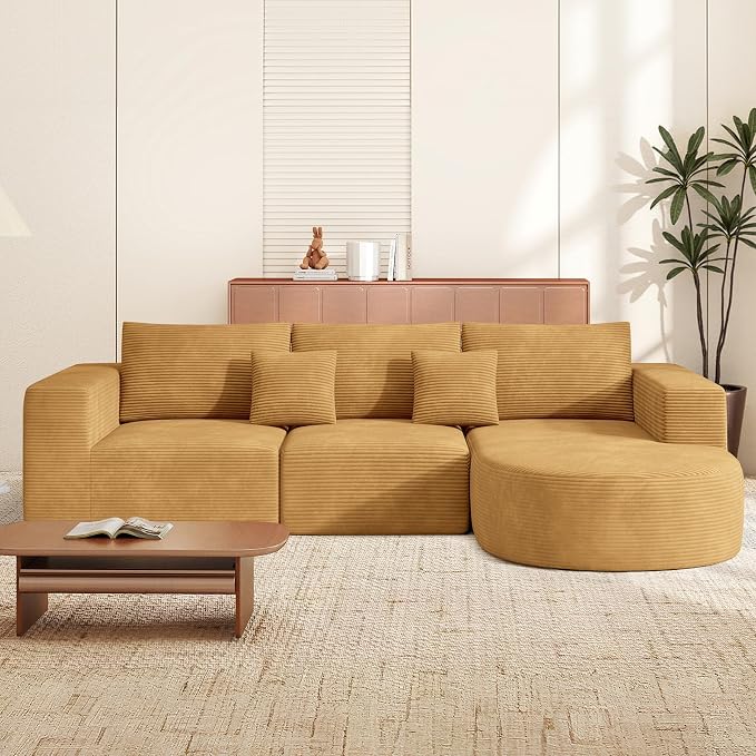 Boneless Couches for Living Room,Cloud Sectional Couch with L-Shape Chaise,Modern Modular Sofa with Deep Seat Upholstered Comfy Couches for Bedroom,No Assembly Required,1PCS