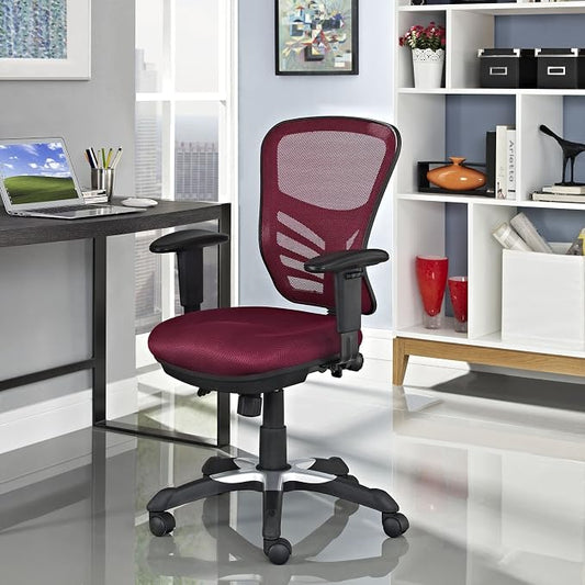 Modway Articulate Ergonomic Mesh Office Chair in Red