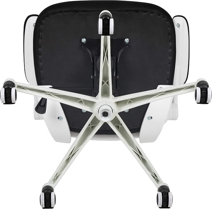 Flash Furniture Kelista Office Chair, Ergonomic, Mid-Back, White Frame, Black Mesh with Swivel