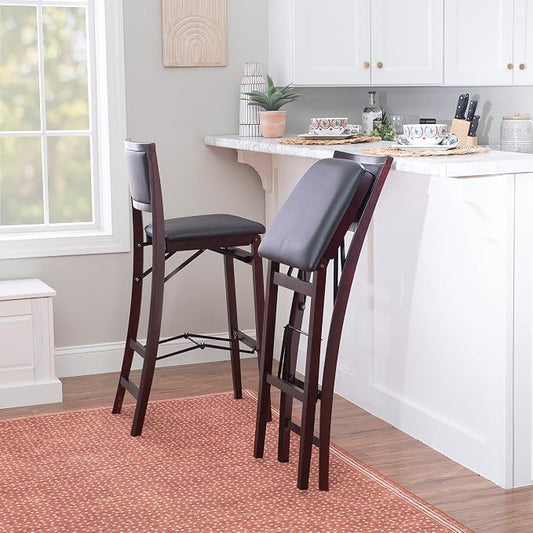 Linon Keira Pad Back Folding Bar Stool