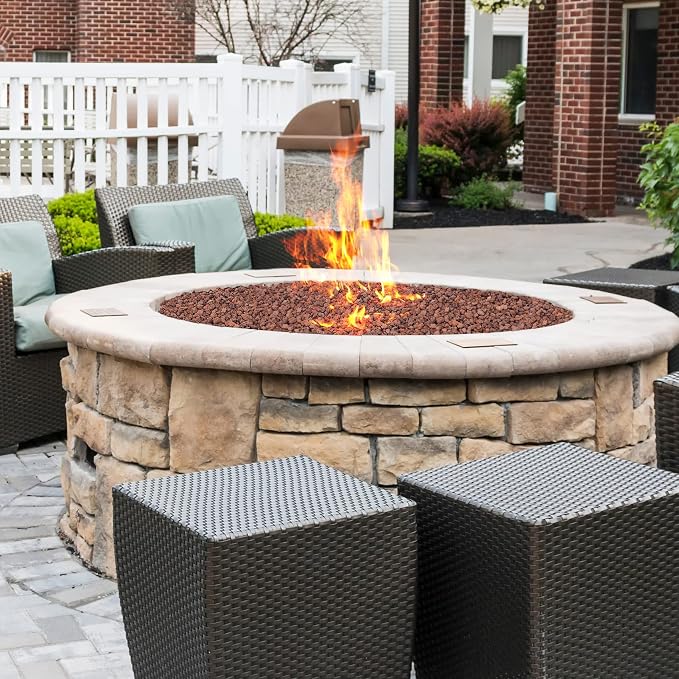 Skyflame 10LB Lava Rocks for Fire Pits, Fire Tables, Fireplaces, Garden Landscaping Decoration, Indoor and Outdoor Use, 1/10"-1/5" Natural Sizes, Red