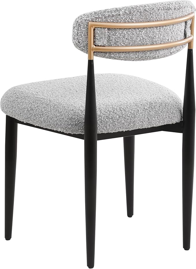 Morden Fort Marble Dining Table Set for 6, 70" Kitchen Table with White Rectangle Top and Black Fluted Base, 6 Modern Upholstered Chairs for Dining Room, Restaurant and Reception