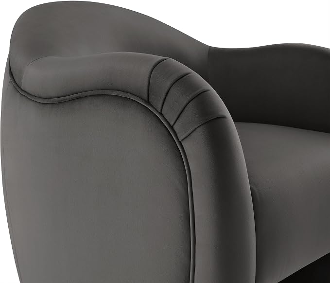Modway Compose Barrel Chair with Performance Velvet Fabric in Storm Gray – Upholstered Accent Armchair with Curved Backrest – Cozy Lounge Chair for Reading – Round Comfy Single Sofa Club Chair
