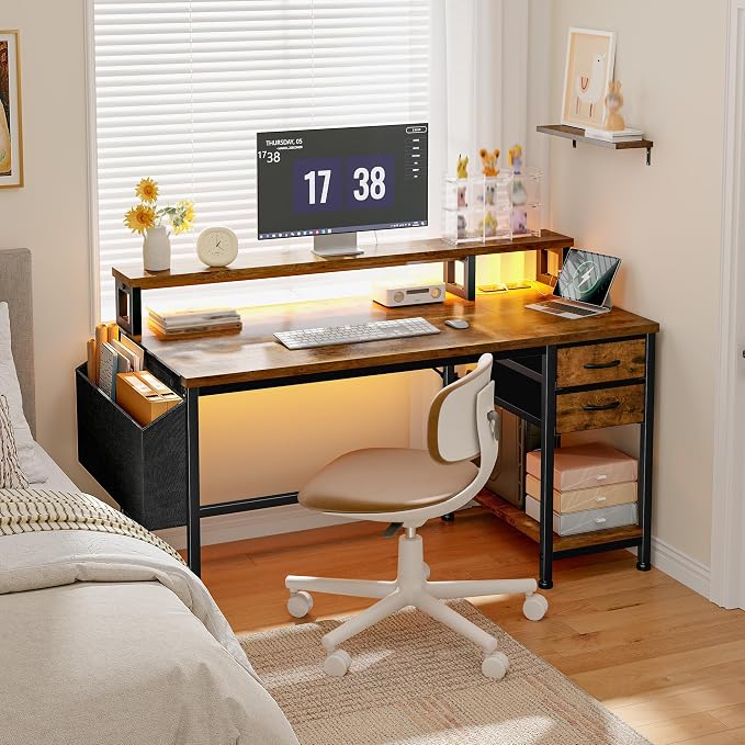 DurayLoly 40" Small Gaming Desk with Remote Control RGB Light for Teen Gamer,10m Full-Color Strip with Wireless Remote,20 Dynamic & 20 Lighting Modes, Effortless Control to Level Up Your Gaming Vibe