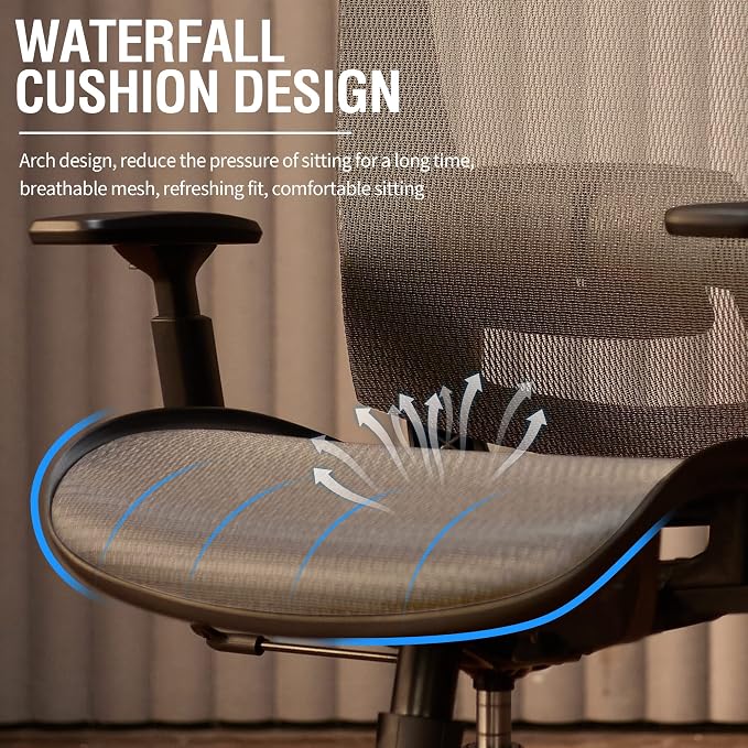 ELABEST T96 Mesh Office Chair,Ergonomic Computer Desk Chair,Sturdy Task Chair- Adjustable Lumbar Support & Armrests,Tilt Function,Comfort Wide Seat,Swivel Home Office Chair