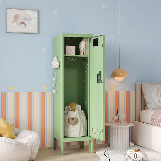 BUTISOW Metal Kids Locker,Metal Cabinet Storage Lockers,Lockable for Employees with Door,54" Height Steel Locker,Lockable Steel Locker for Children's Room, Playroom, School,Gym