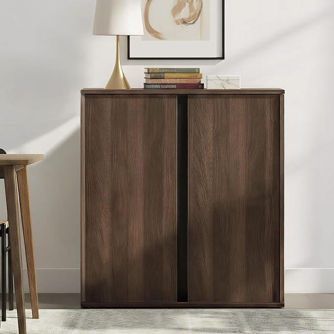 KISLOT 63" Sideboard Buffet Cabinet with Storage Modular Accent Display Kitchen Storage Cabinet Wood Coffee Bar Console for Living Room, Hallway, Kitchen, Dining Room,Walnut