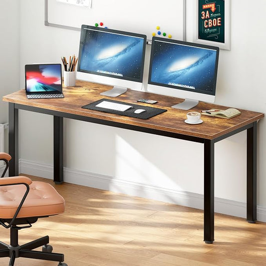 DlandHome Computer Desk Home Office Table Writing Desk Study Table Gaming Desk Worstation (63 inch, Retro)