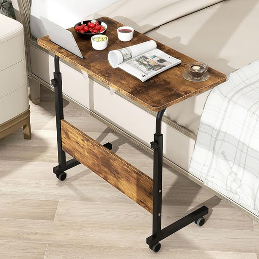 31.5 Inch End Table Computer Desk, Modern Simple Gaming Desk Home Office Desks, Writing Study Table Small Desk, Rustic Brown