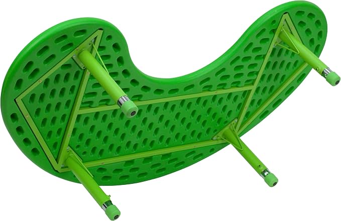 Flash Furniture 35''W x 65''L Half-Moon Green Plastic Height Adjustable Activity Table