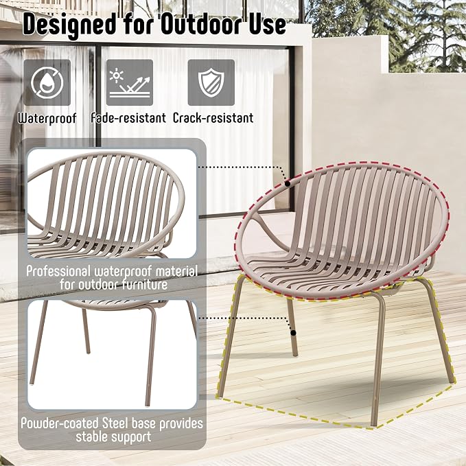 Werph Patio Furniture Set, 3 Pieces Outdoor Furniture with Bistro Table and Chairs Set of 2, Outdoor Patio Set with Porch Chairs and Table, Deck Conversation Set for Garden Poolside