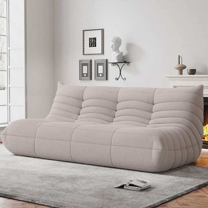 WHGBJA Bean Bag Chair for Adults with Memory Foam Couch, 3 Seater Bean Bag Sofa for Bedroom, Living Room, Reading, Gaming Floor Sofa Couch, Boneless, Comfy
