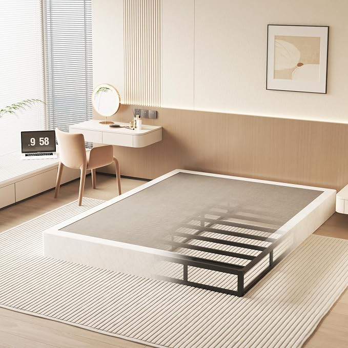 NHODIR 7 Inch Full Box Spring-Heavy Duty Metal Bed Foundation, Noise-Free & Tool-Free Easy Assembly,Mattress Support Base for Full Size Bed