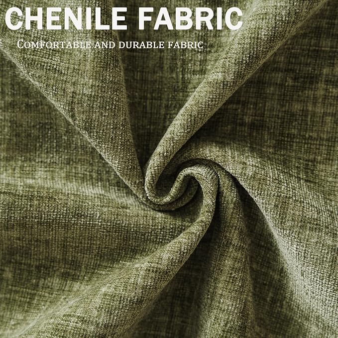 85'' L Shaped Couch with Armrest Organizer,Comfy 3 Seats Sofa with Thick Cushion,Chenille Sectional Couches for Living Room,Bedroom,Apartment,Sofa Set with Oversized Chair,Home Furniture,Green
