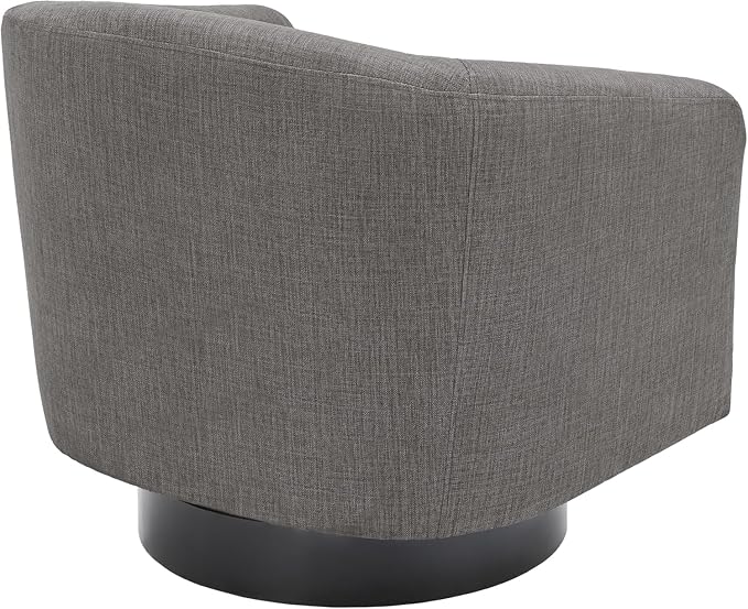 Swivel Barrel Accent Chairs Set of 2, Fabric Upholstered Armchair for Living Room, Gray