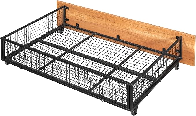 Full Over Twin & Twin Bunk Bed, Heavy Duty Metal Triple Bunk Bed with Drawers and Guardrails, Can be Divided into 3 Separate Beds, Triple Bunk Bed Frame for Kids Teens Aldults (Black + Metal)