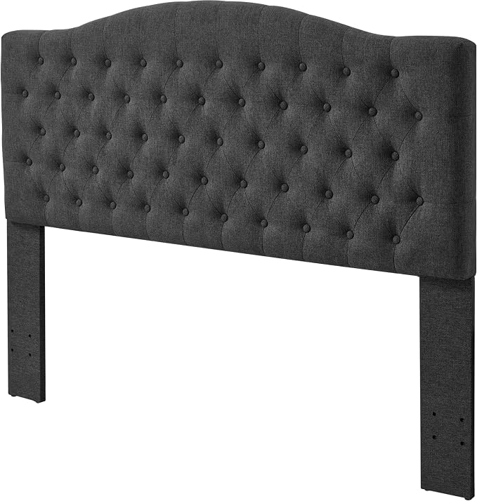 Furpopup Linen Upholstered Headboard Queen/Full Size Latest Model Wall Mount, Bed Frame Mount, Featuring High-Density Sponge Padding, Luxury Texture Easy Assembly Comfort and Style-Dark Gray