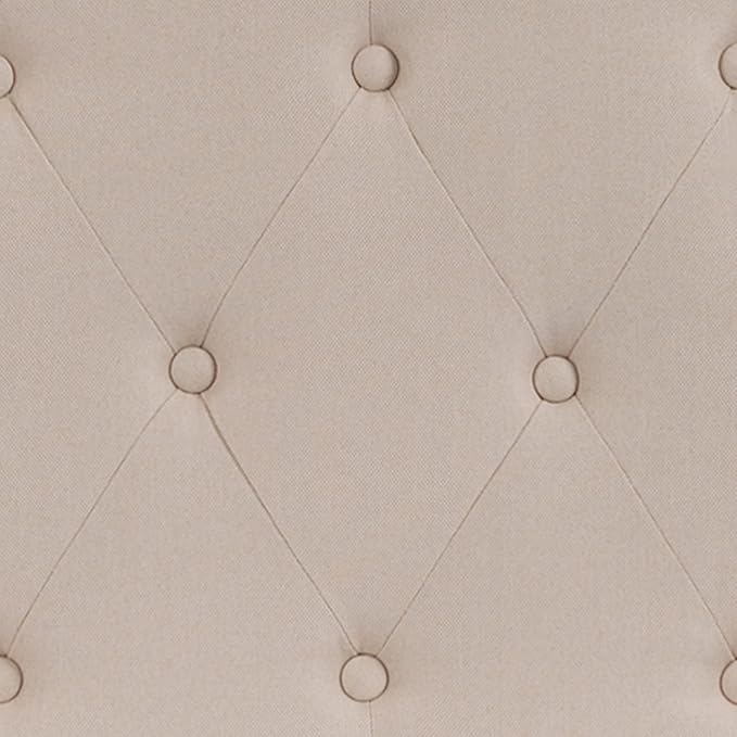EMMA + OLIVER Tufted Upholstered King Size Headboard in Beige Fabric