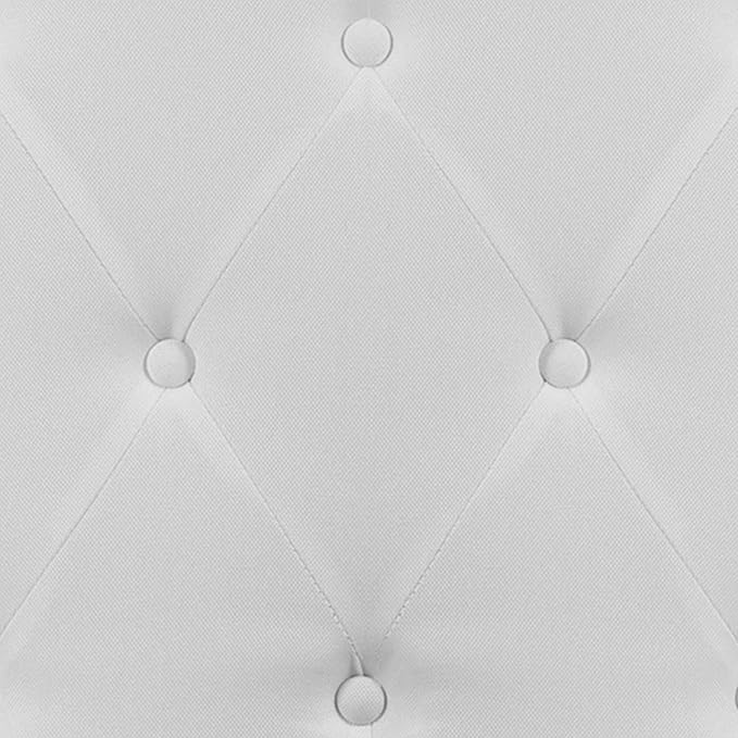 EMMA + OLIVER Tufted Upholstered Queen Size Headboard in White Fabric