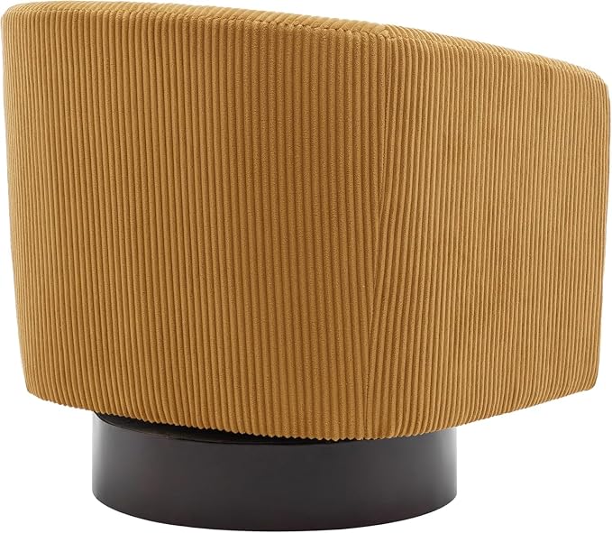 Swivel Accent Chair, Upholstered Corduroy Barrel Chair for Living Room, Small Single Sofa Bedroom Reading Seat, Set of 4, Orange